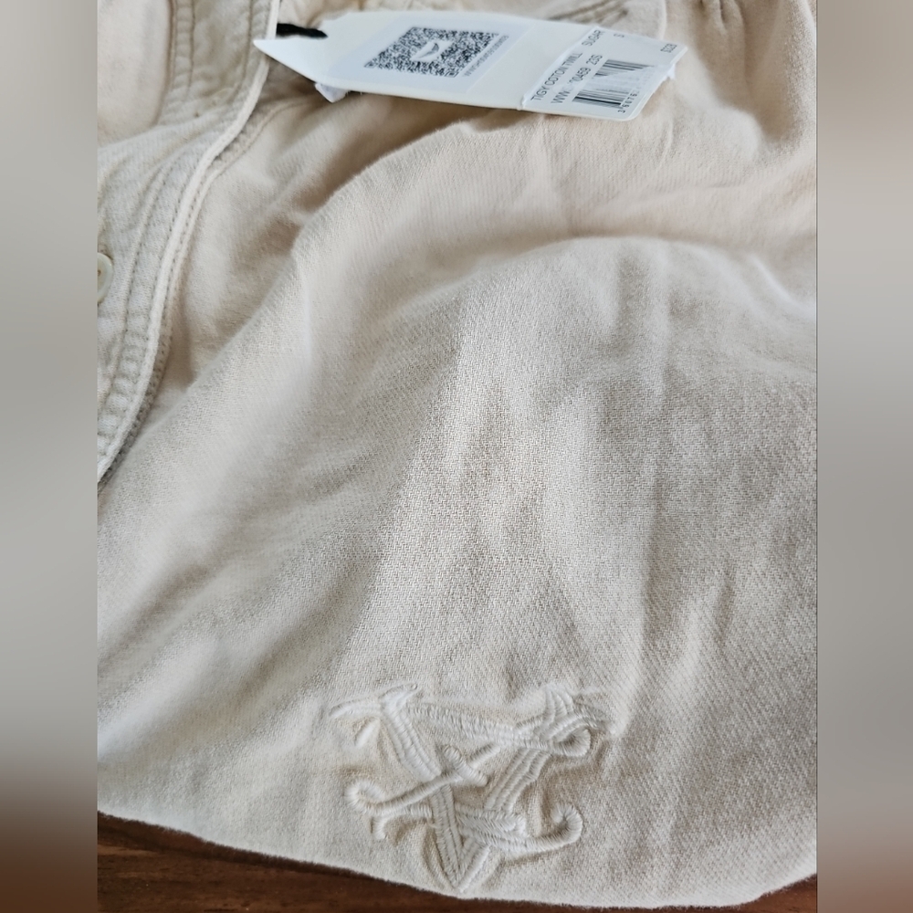 Zadig & Voltaire Cream Button-Front Peasant Blouse - Picture 5 of 6